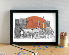 Rotterdam Skyline Landmarks Art Print - can be personalised - unframed