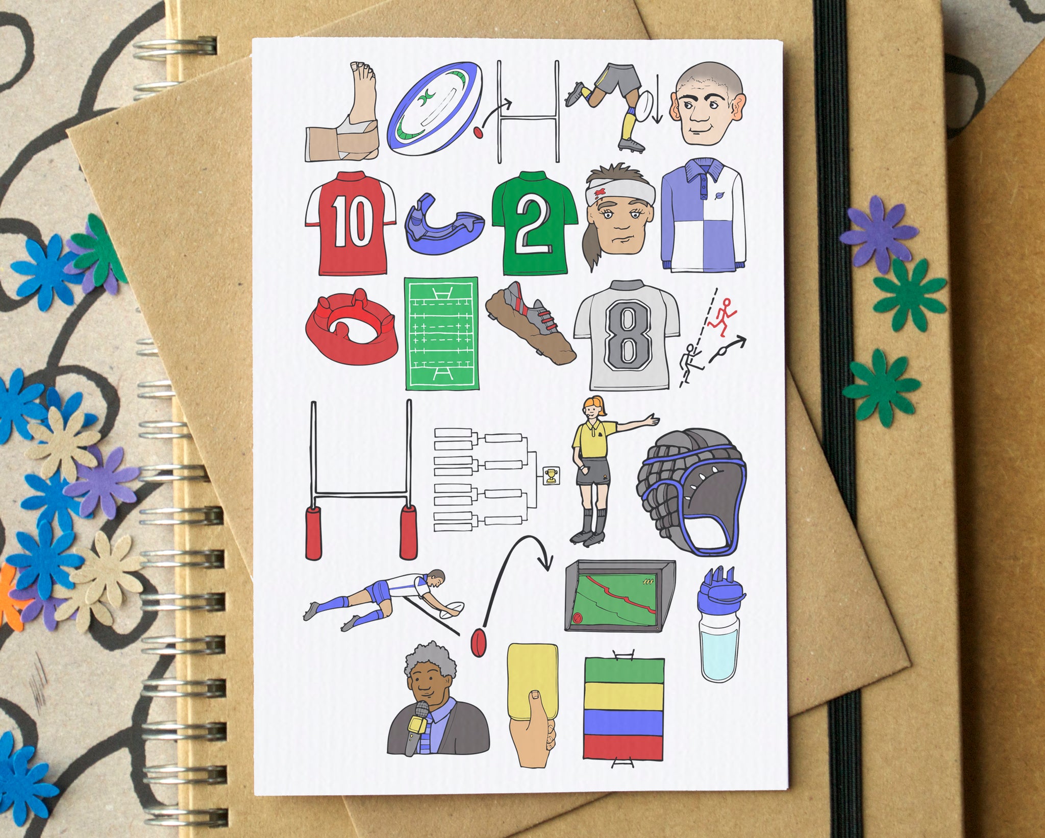 Rugby Alphabet Greetings Card – BeckaGriffin