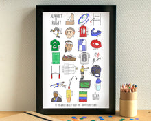 Rugby Alphabet Art Print