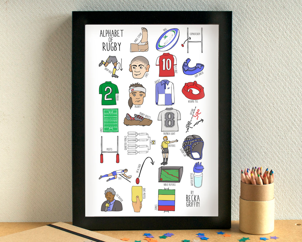 Rugby Alphabet Art Print – BeckaGriffin