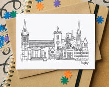 Rugby Skyline Landmarks Greetings Card