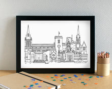 Rugby Skyline Landmarks Art Print - can be personalised - unframed