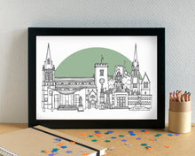 Rugby Skyline Landmarks Art Print - can be personalised - unframed