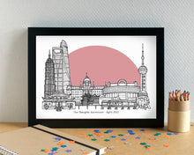 Shanghai Skyline Landmarks Art Print - can be personalised - unframed