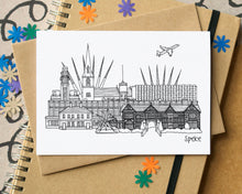 Speke Liverpool Skyline Landmarks Greetings Card