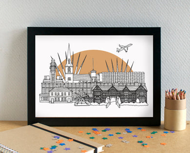 Speke Liverpool Skyline Art Print - can be personalised