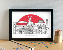 Sunderland AFC Skyline Art Print - featuring Stadium of Light