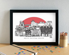 Stafford Skyline Landmarks Art Print - can be personalised - unframed