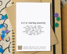 Starting University Alphabet Greetings Card