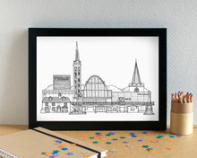 Stevenage Skyline Landmarks Art Print - can be personalised - unframed