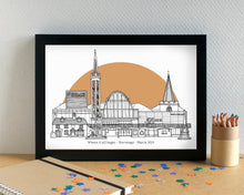 Stevenage Skyline Landmarks Art Print - can be personalised - unframed