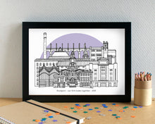 Stockport Skyline Landmarks Art Print - can be personalised - unframed