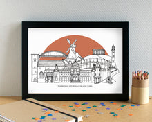 Sunderland Skyline Landmarks Art Print - can be personalised