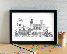 Sutton Coldfield Skyline Art Print - can be personalised