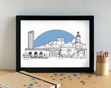 Swansea Skyline Landmarks Art Print - can be personalised