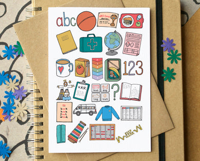 Teaching Alphabet Greetings Card - Infant School