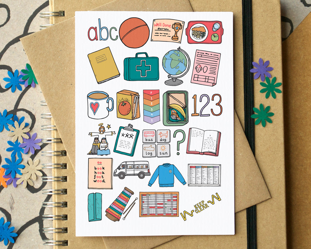 Teaching Alphabet Greetings Card - Infant School