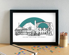 Telford Skyline Landmarks Art Print - can be personalised - unframed