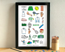 Tennis Alphabet Art Print