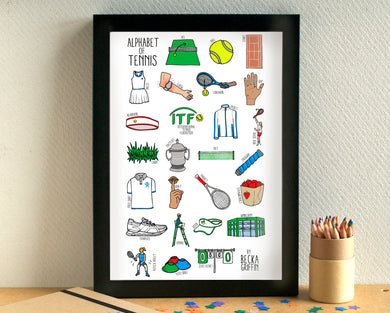 Tennis Alphabet Art Print