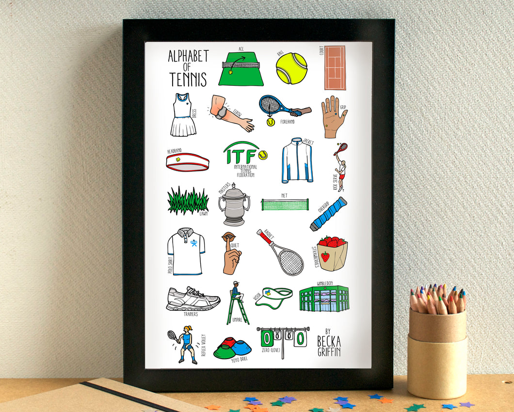 Tennis Alphabet Art Print