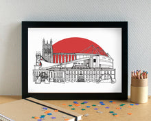 Wrexham AFC Skyline Art Print - featuring The Racecourse Ground