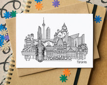 Toronto Skyline Landmarks Greetings Card