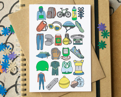 Triathlon Alphabet Greetings Card