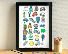 Triathlon Alphabet Art Print