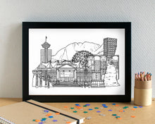 Vancouver Skyline Landmarks Art Print - can be personalised - unframed