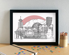 Vancouver Skyline Landmarks Art Print - can be personalised - unframed