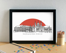 Madrid Skyline Landmarks Art Print - featuring Wanda Metropolitano Football Stadium - can be personalised