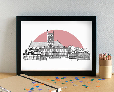 West Derby Liverpool Skyline Landmarks Art Print - can be personalised