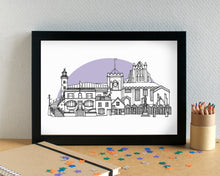 Whitby Skyline Landmarks Art Print - can be personalised - unframed