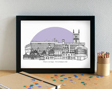 Wolverhampton Skyline Landmarks Art Print - can be personalised