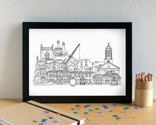 Workington Skyline Landmarks Art Print - can be personalised