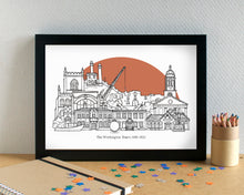 Workington Skyline Landmarks Art Print - can be personalised