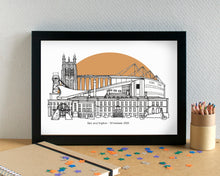 Wrexham - Wrecsam Skyline Landmarks Art Print - can be personalised - unframed