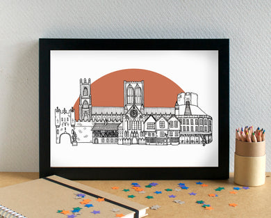 York Skyline Landmarks Art Print - can be personalised