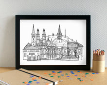 Zürich Skyline Landmarks Art Print - can be personalised