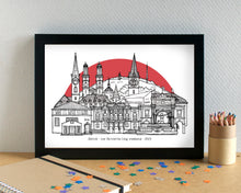 Zürich Skyline Landmarks Art Print - can be personalised