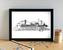 Aberystwyth Skyline Landmarks Art Print - can be personalised - unframed