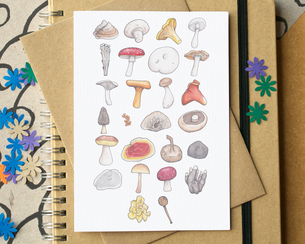 Mushroom Alphabet Greetings Card