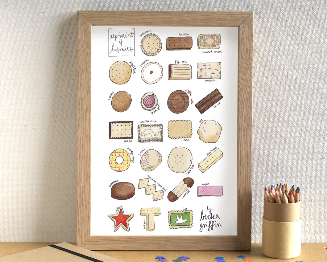 Biscuits Alphabet Art Print