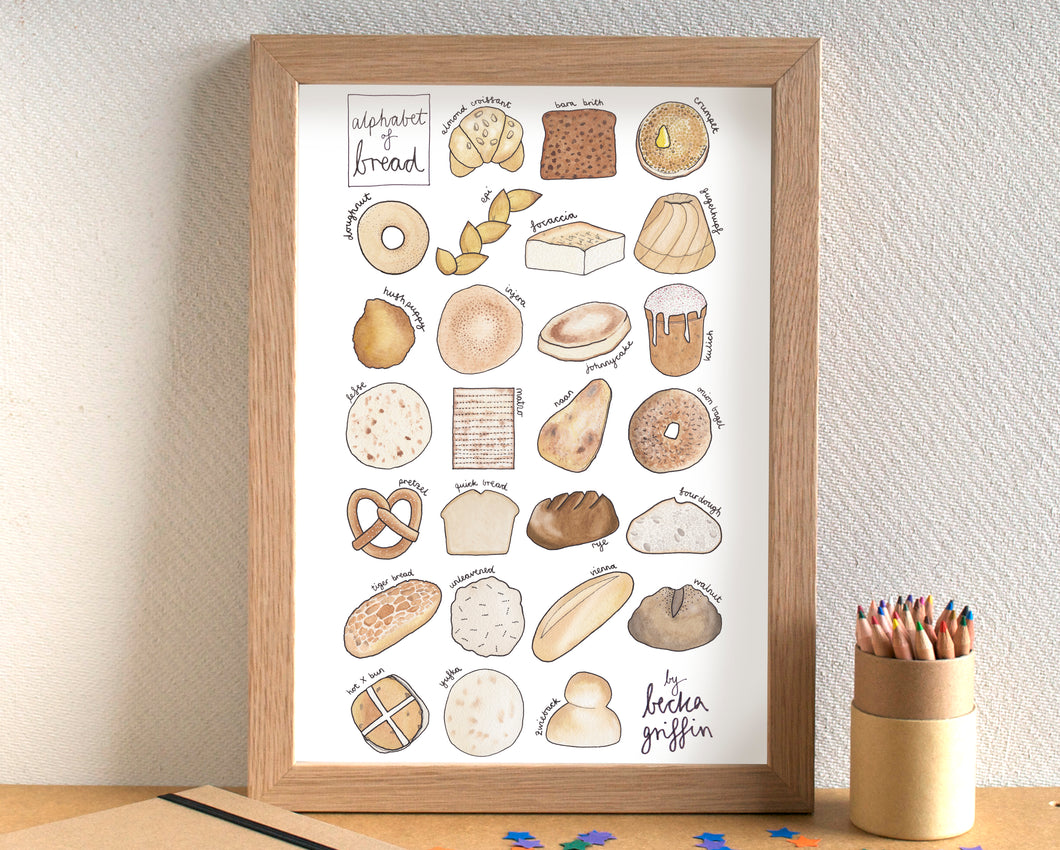 Bread Alphabet Art Print