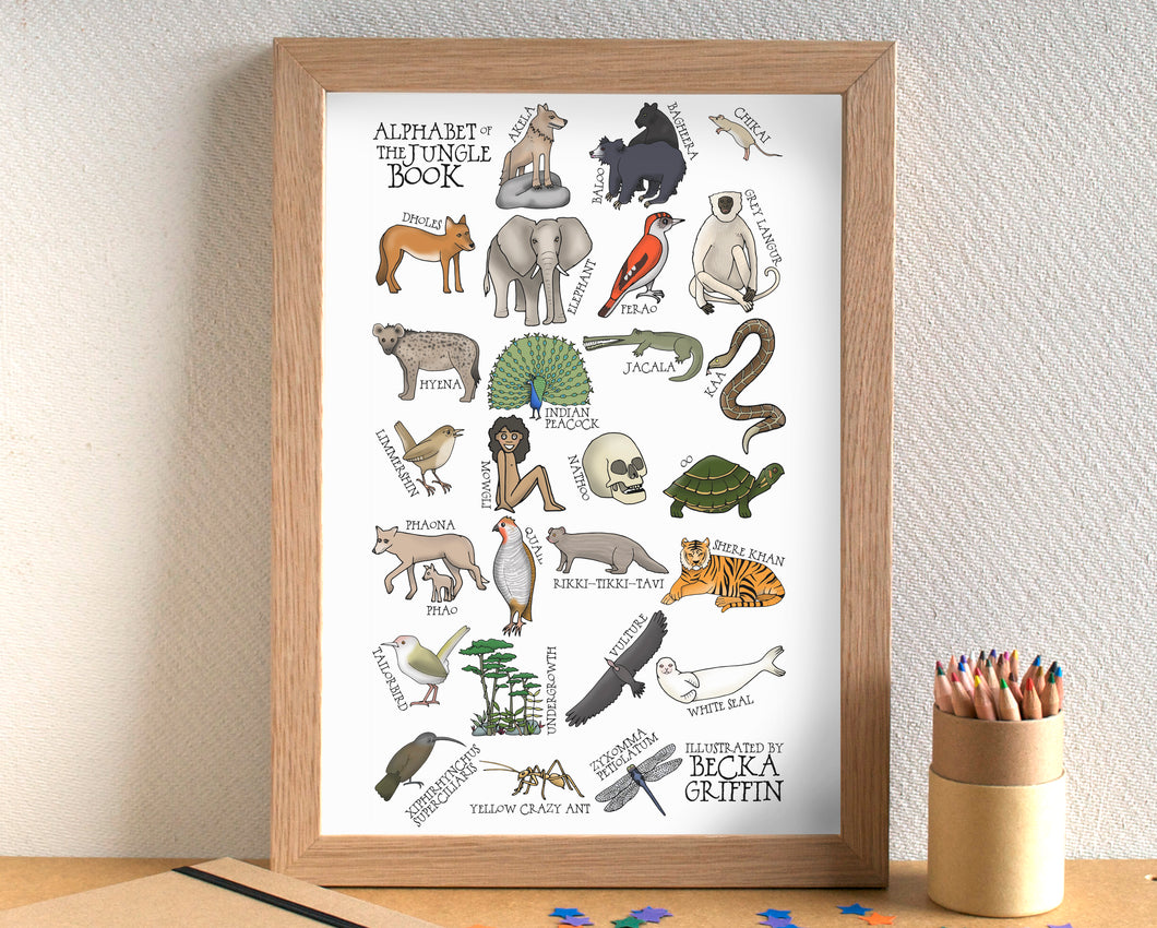 The Jungle Book Alphabet Art Print