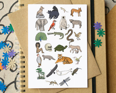 The Jungle Book Alphabet Greetings Card