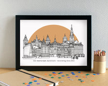 Amsterdam Skyline Landmarks Art Print - can be personalised - unframed