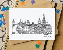 Amsterdam Skyline Landmarks Greetings Card