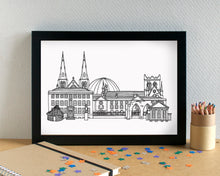 Armagh Skyline Landmarks Art Print - can be personalised - unframed